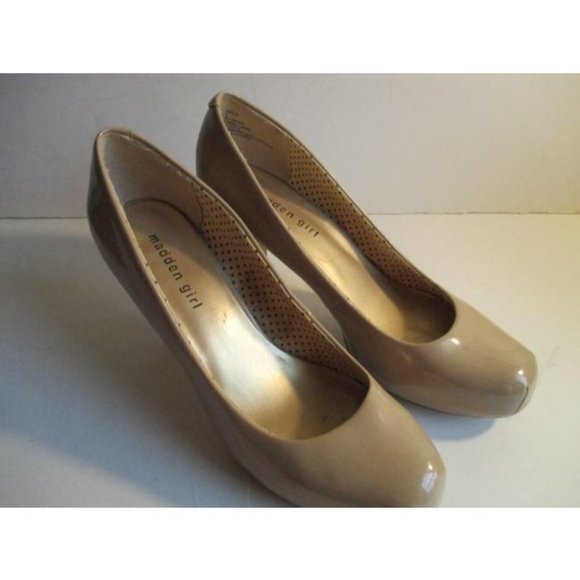 *Madden Girl Tan Beige Patent Getta Squared Toe Pumps - Picture 7 of 10